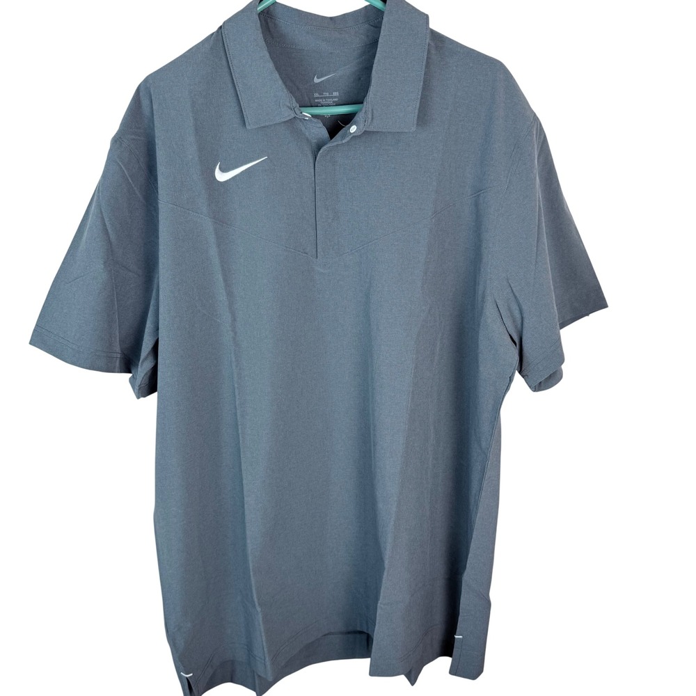 Nike Dri-FIT Mens XXL Gray Short Sleeve Golf Performance Polo Shirt Heathered